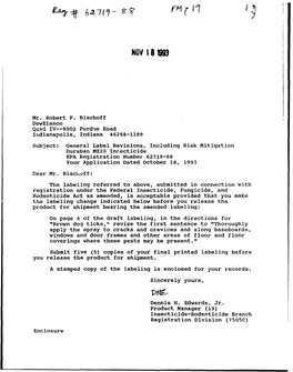 U.S. EPA, Pesticide Product Label, DURSBAN ME20, 11/18/1993