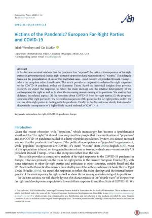 European Far-Right Parties and COVID-19