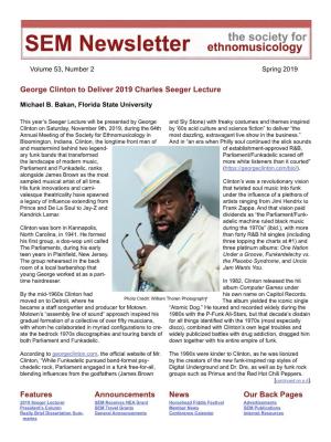 George Clinton to Deliver 2019 Charles Seeger Lecture Features