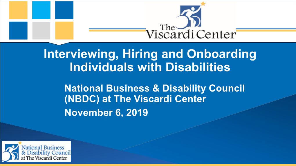 Interviewing, Hiring and Onboarding Individuals with Disabilities