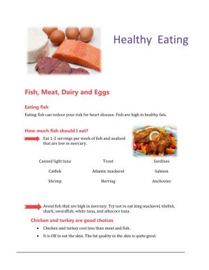 Healthy Eating: Fish, Meat, Dairy and Eggs