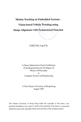 Vision-Based Vehicle Tracking Using Image Alignment With