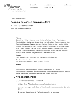 Henri Alixant, Maire De Pagnoz, Accueille Les Membres Du Conseil Communautaire. Monsieur Le Président De La Communauté De Comm