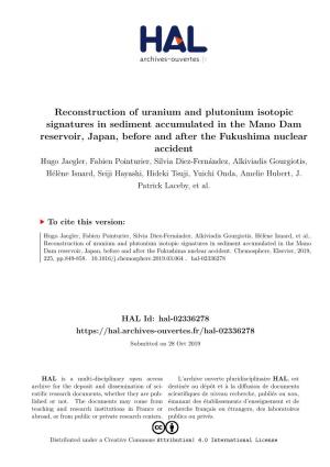 Reconstruction of Uranium and Plutonium Isotopic Signatures In