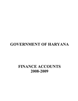 Government of Haryana Finance Accounts 2008-2009