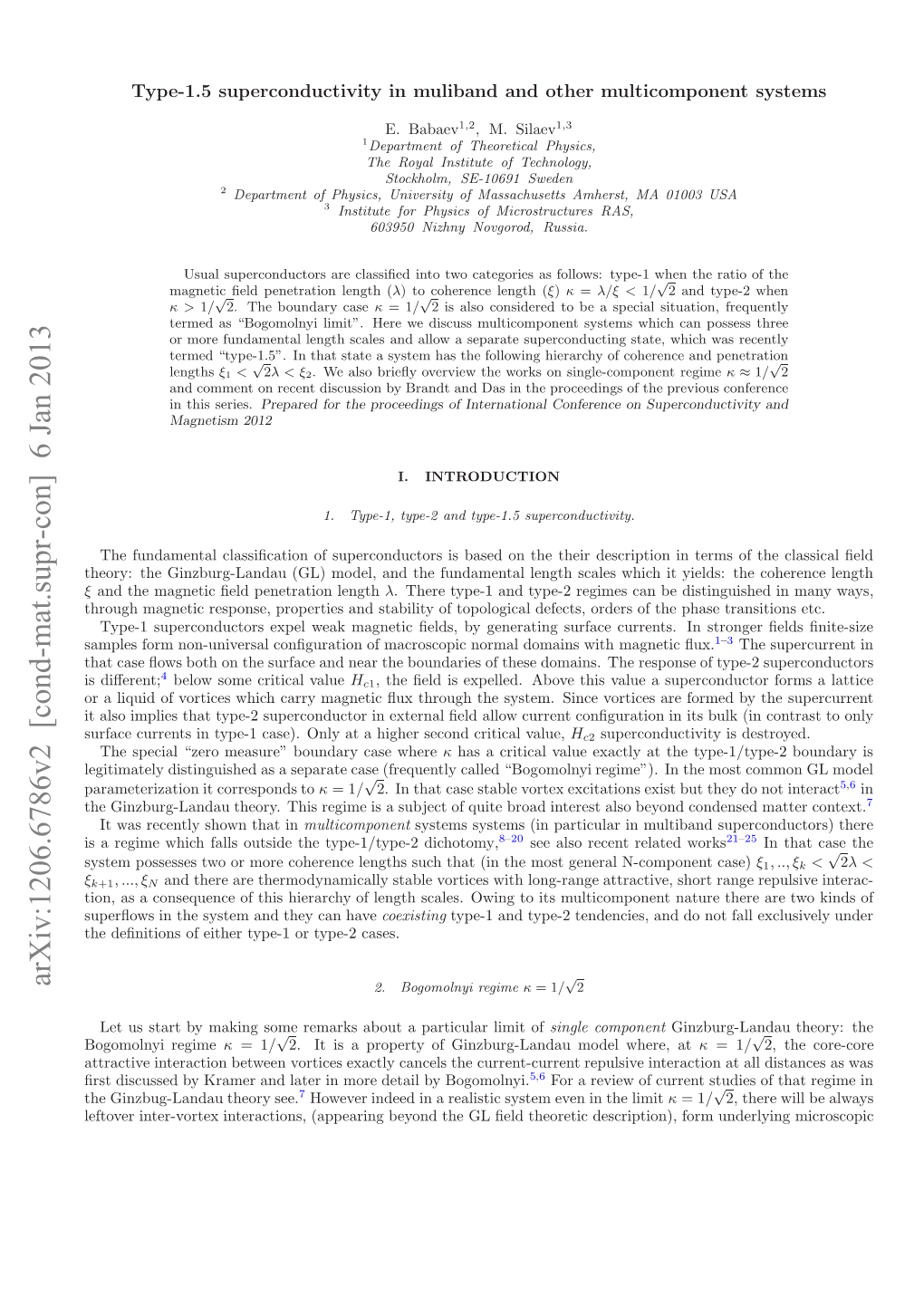 Type-1.5 Superconductivity in Muliband and Other