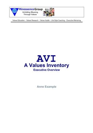 A Values Inventory Executive Overview
