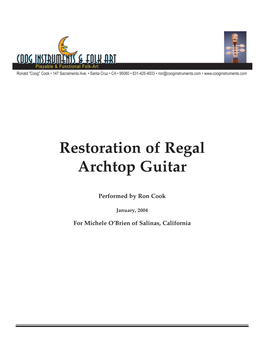 Restoration of Regal Archtop Guitar