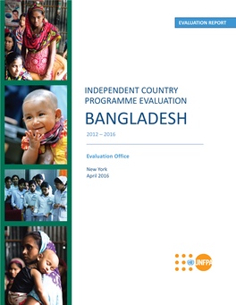 Independent Country Programme Evaluation Bangladesh 2012 – 2016