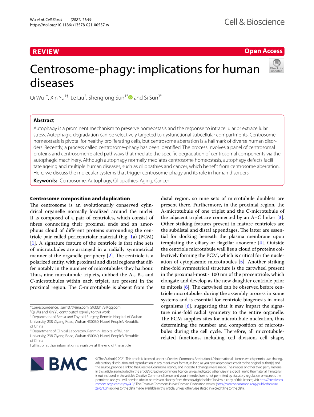 Centrosome-Phagy Has Been Identifed