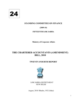 The Chartered Accountants (Amendment) Bill, 2010