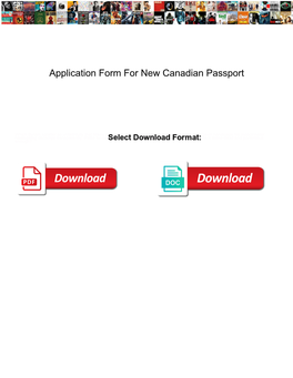 Application Form for New Canadian Passport