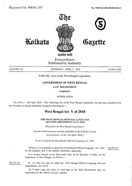The West Bengal Official Language ( Second Amendment