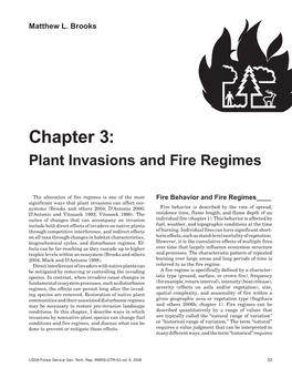 Chapter 3: Plant Invasions and Fire Regimes
