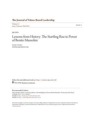 The Startling Rise to Power of Benito Mussolini