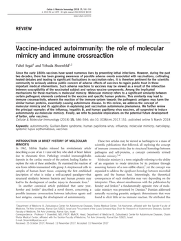Vaccine-Induced Autoimmunity: the Role of Molecular Mimicry and Immune Crossreaction