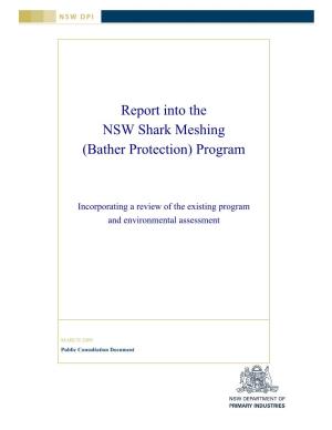 Report Into the NSW Shark Meshing (Bather Protection) Program