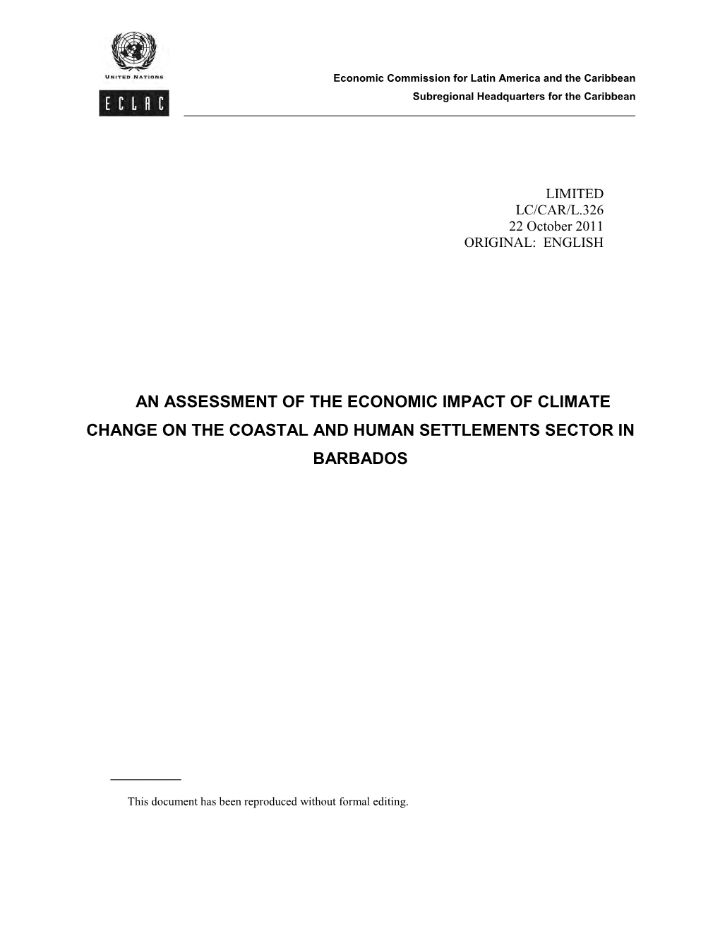 Climate Change and Coastal Human Settlements: Barbados and Guyana