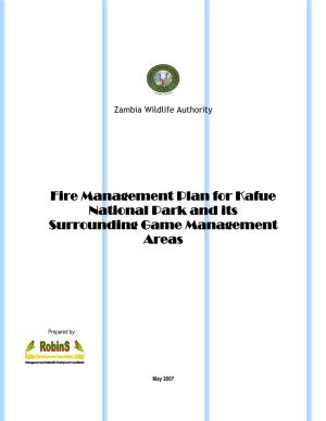 Fire Management Plan for Kafue National Park and Its Surrounding Game Management Areas