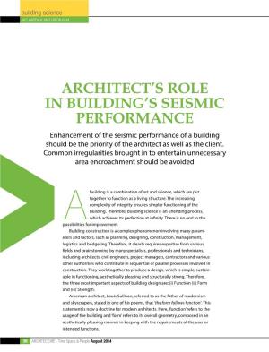 Architect's Role in Building's Seismic Performance