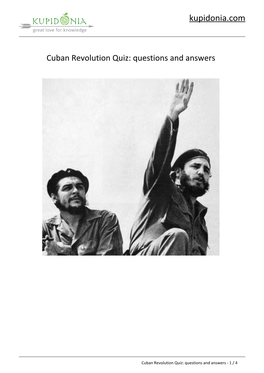 Cuban Revolution Quiz: Questions and Answers