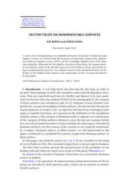 Vector Fields on Nonorientable Surfaces