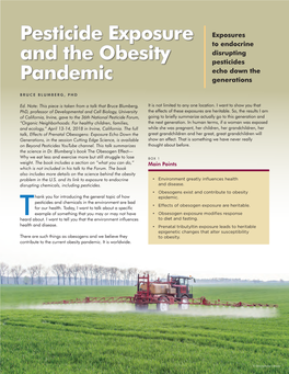 Pesticide Exposure and the Obesity Pandemic