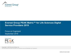 Everest Group PEAK Matrix™ for Life Sciences Digital Service Providers 2019