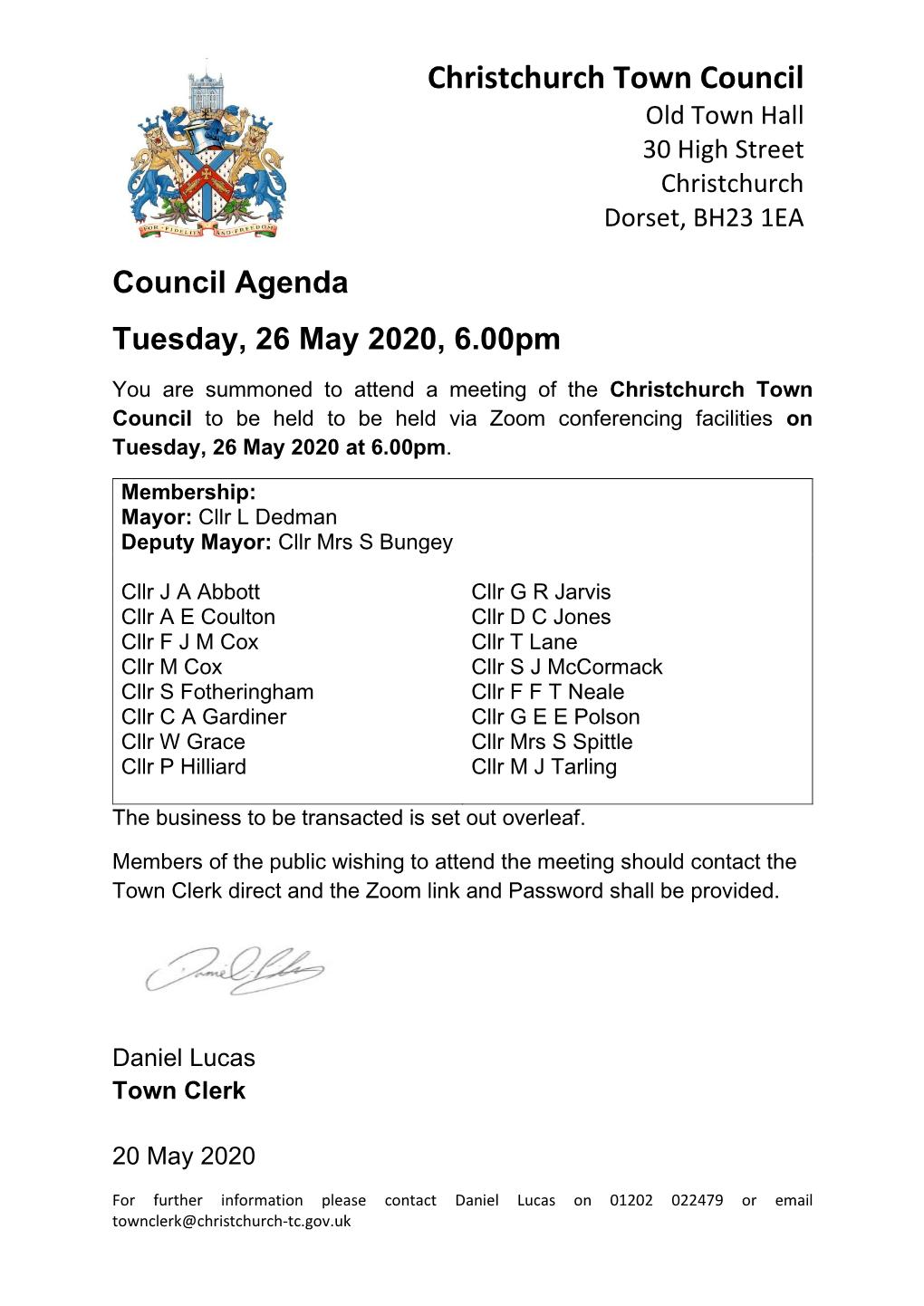 20200526 Full Council Agenda