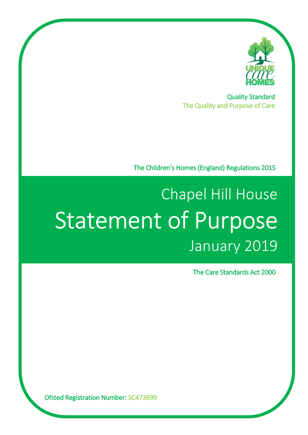 Statement of Purpose January 2019