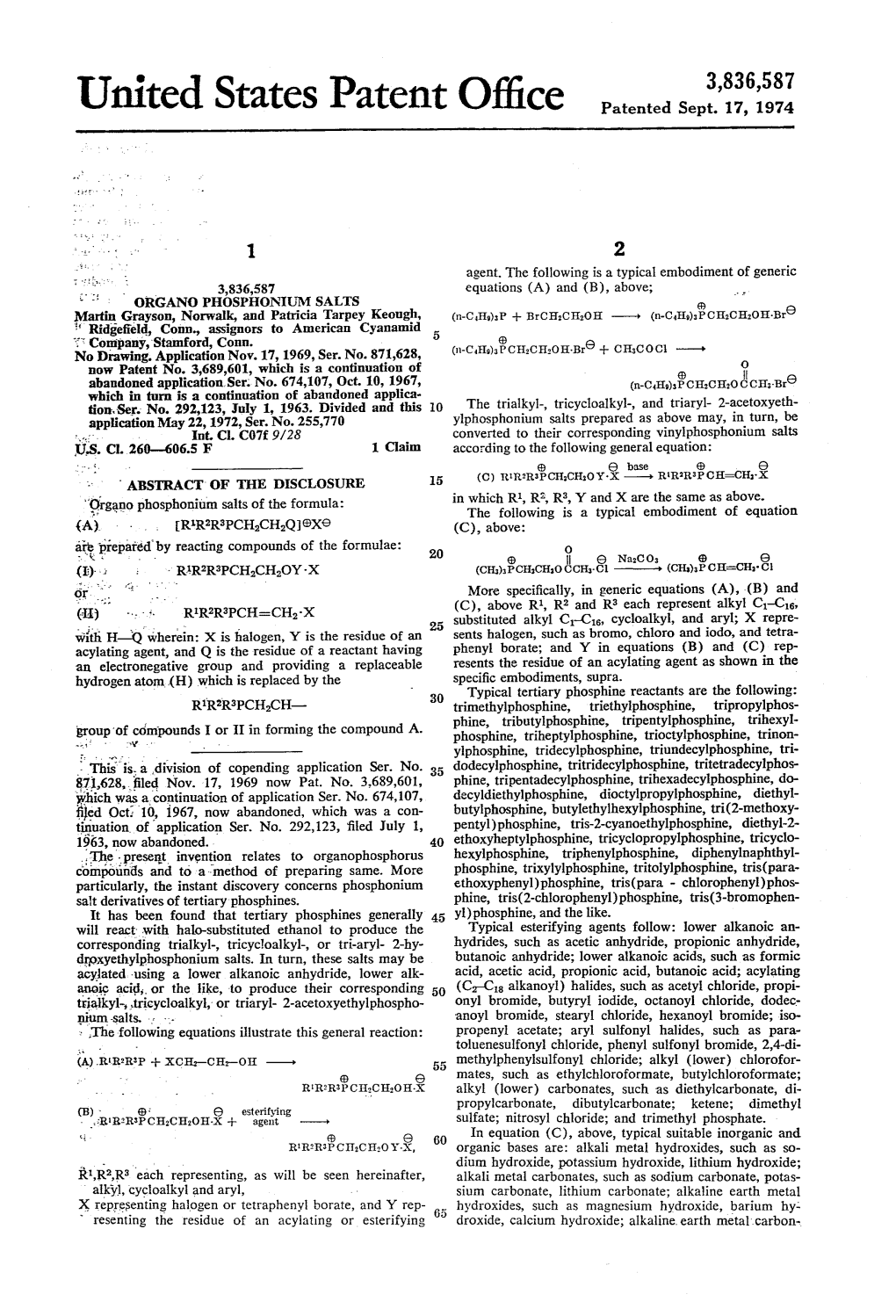 United States Patent Office Patented Sept