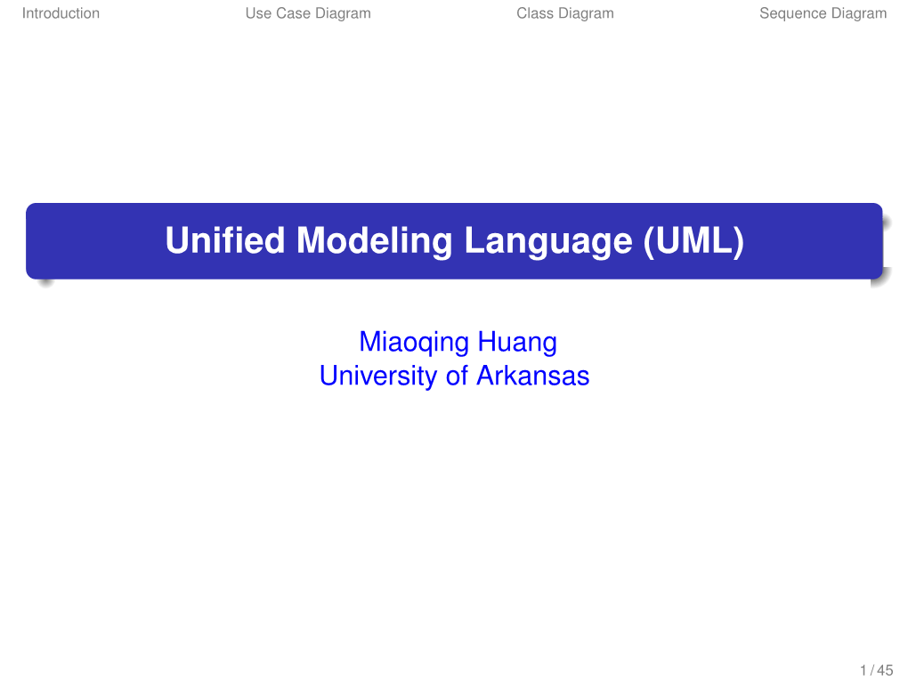 Unified Modeling Language (UML)