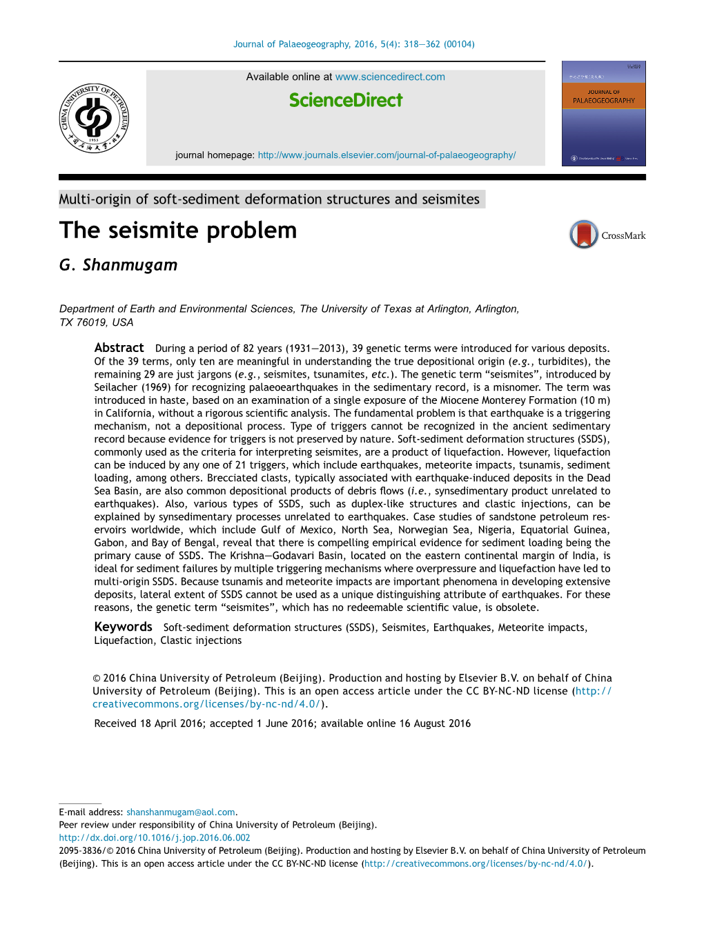 The Seismite Problem G