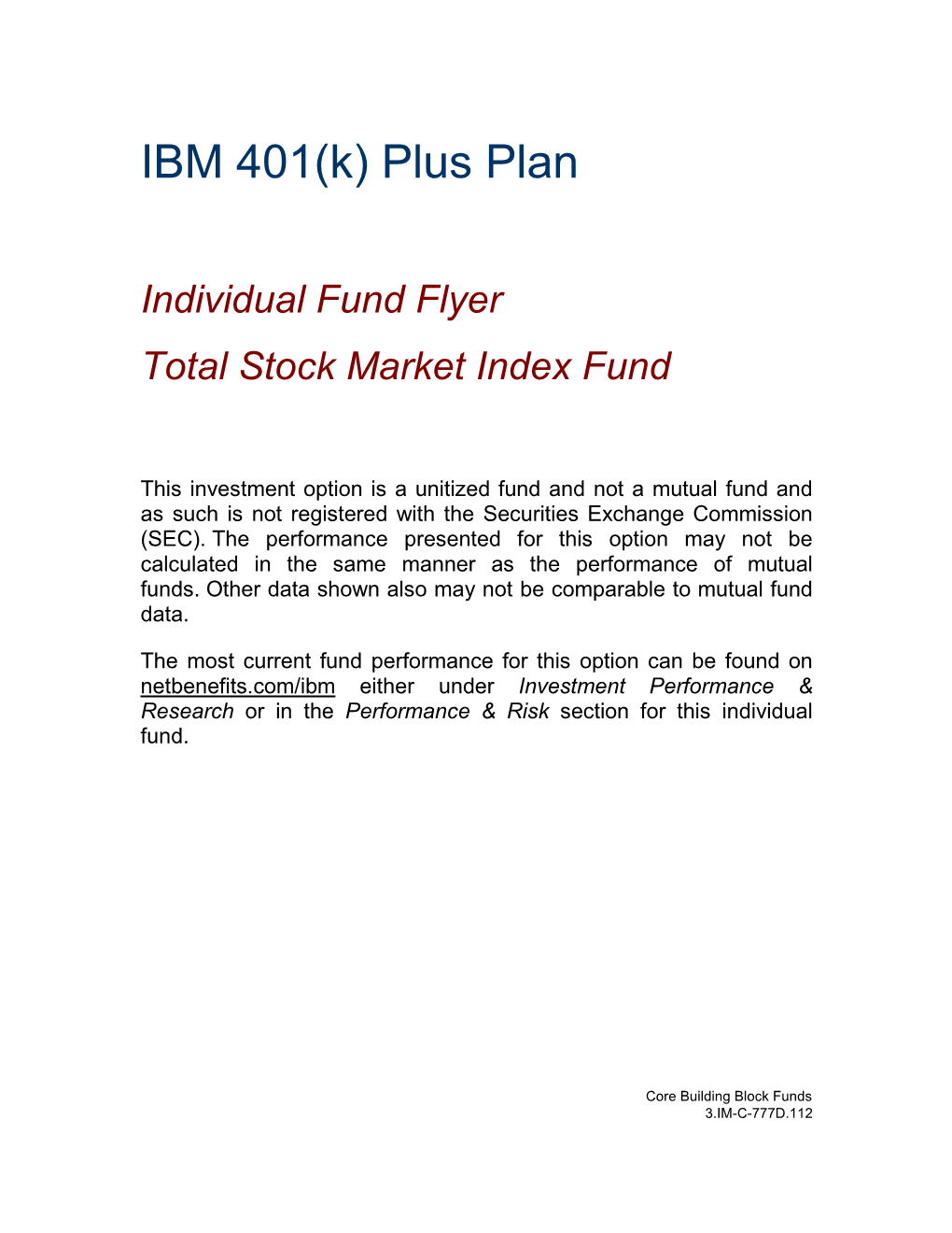 IBM 401(K) Plus Plan