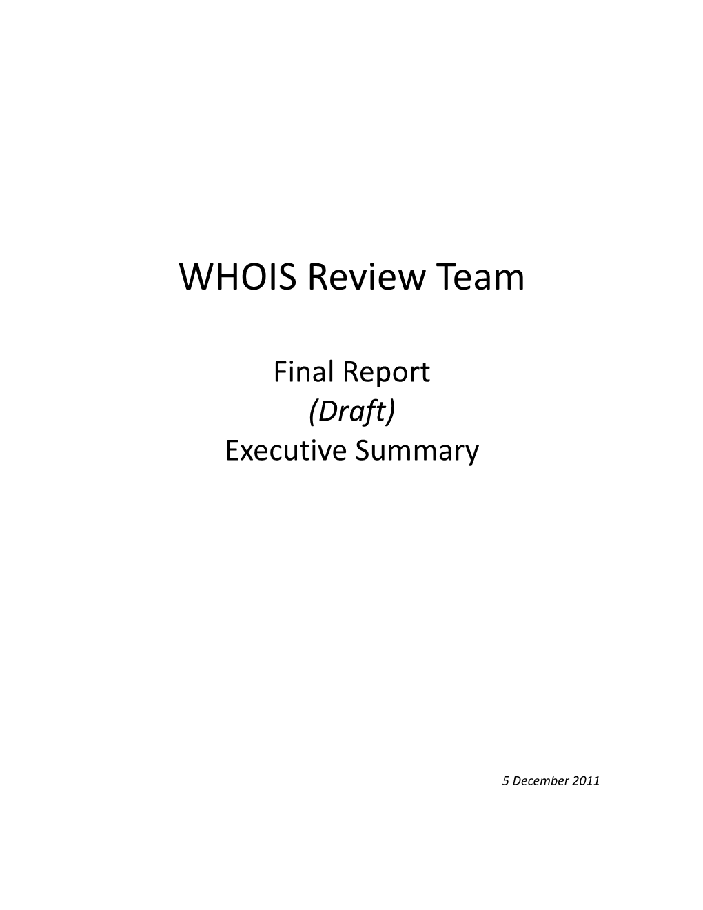 WHOIS Review Team