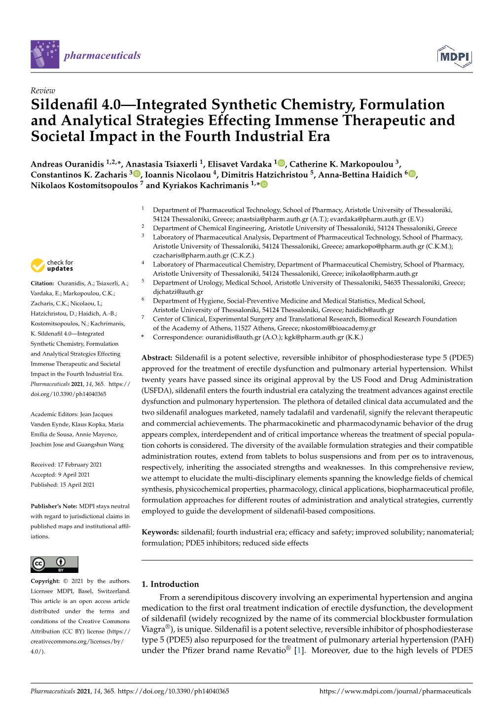 Sildenafil 4.0—Integrated Synthetic Chemistry, Formulation And