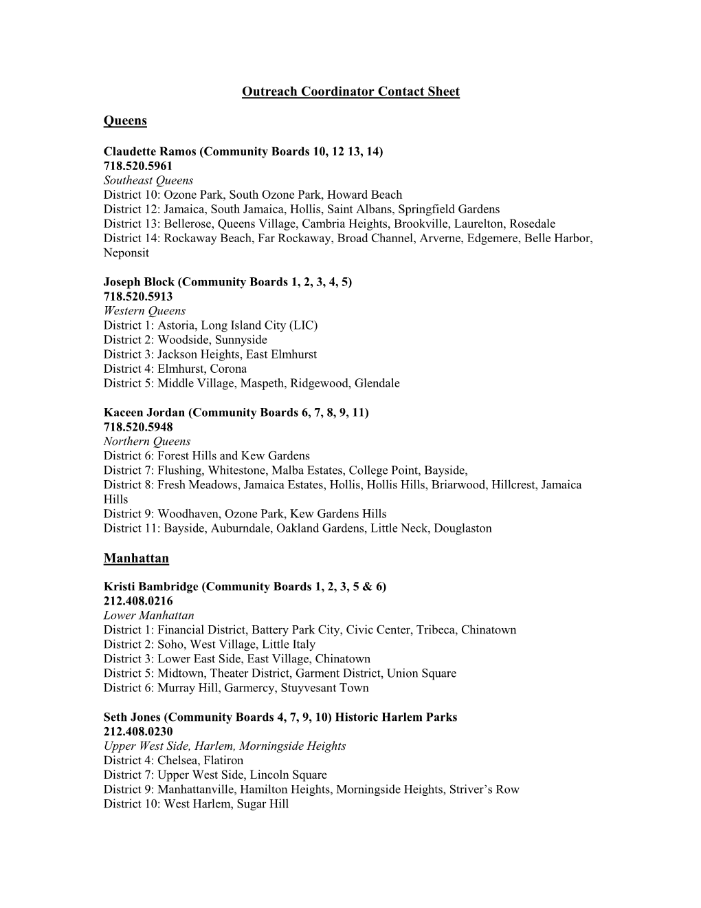 Borough Geographic Breakdown