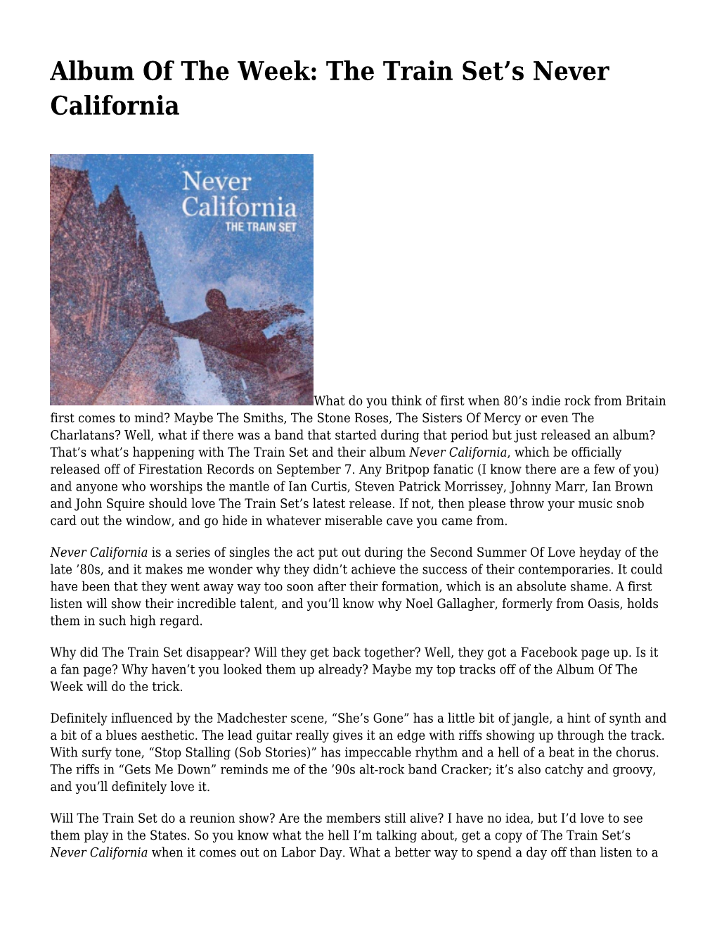S Never California,CD Review: Adam Michael