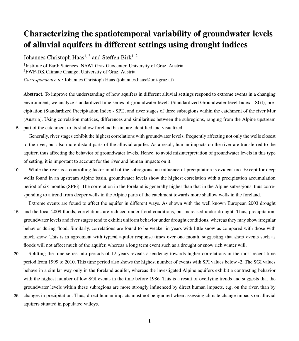 Characterizing the Spatiotemporal Variability of Groundwater