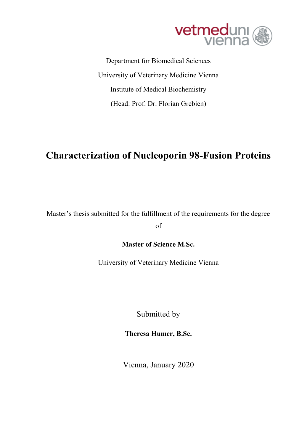 Characterization of Nucleoporin 98-Fusion Proteins