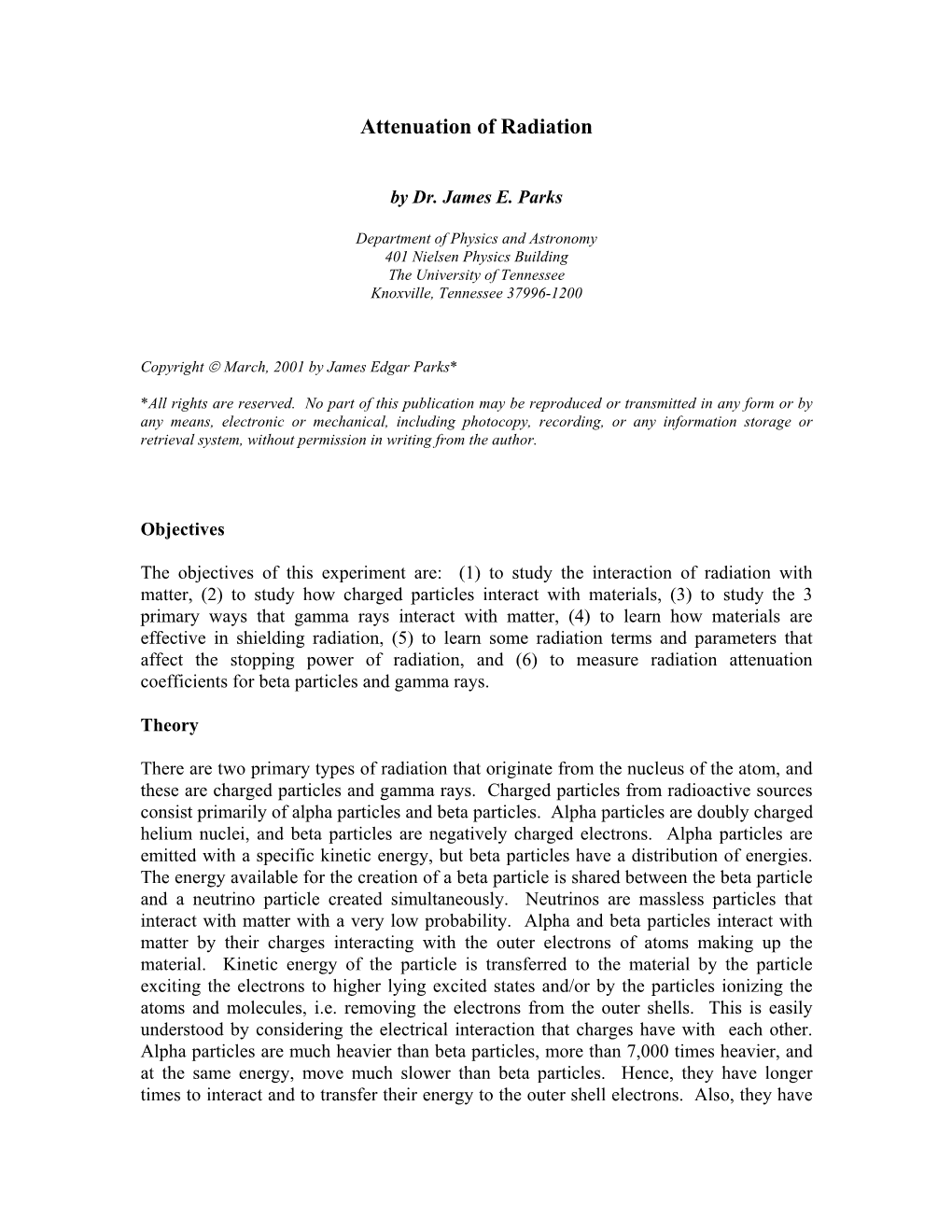 Attenuation of Radiation