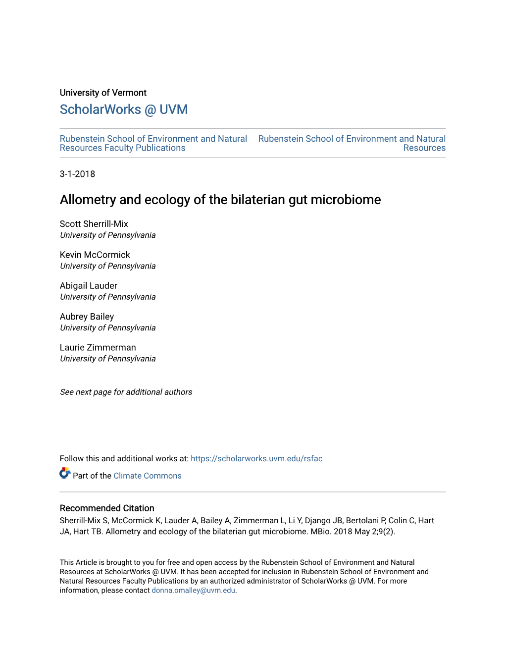 Allometry and Ecology of the Bilaterian Gut Microbiome