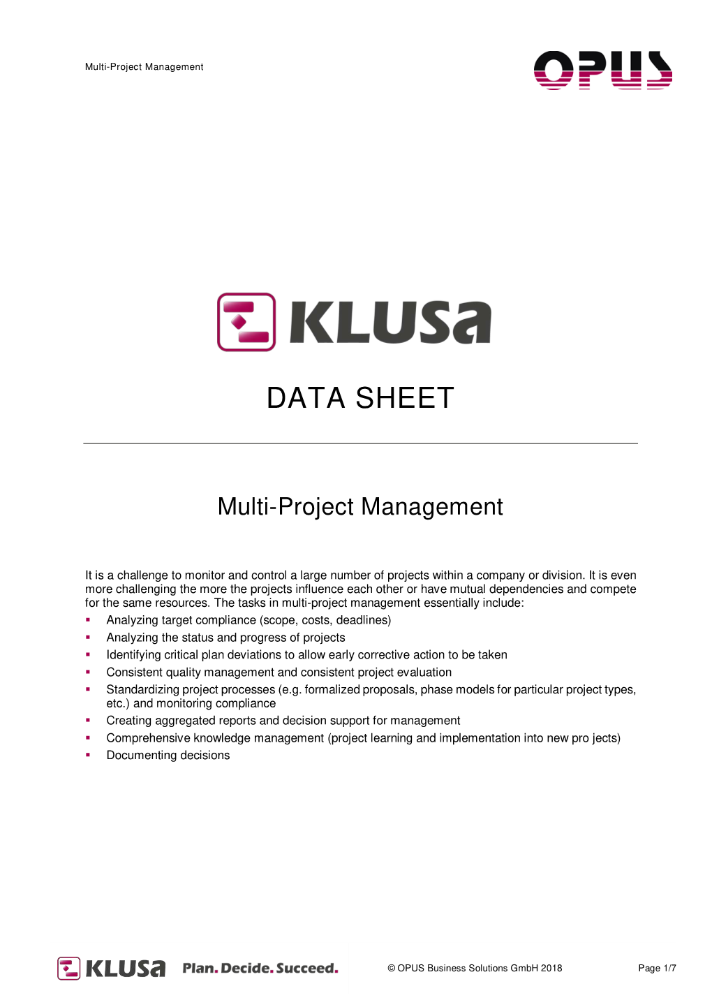 Multi-Project Management