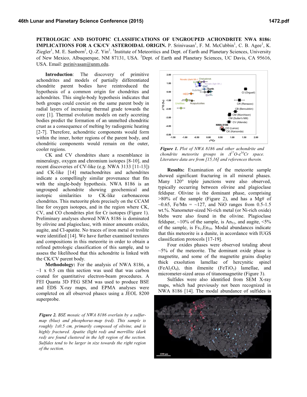 Petrologic and Isotopic Classifications of Ungrouped Achondrite Nwa 8186: Implications for a Ck/Cv Asteroidal Origin