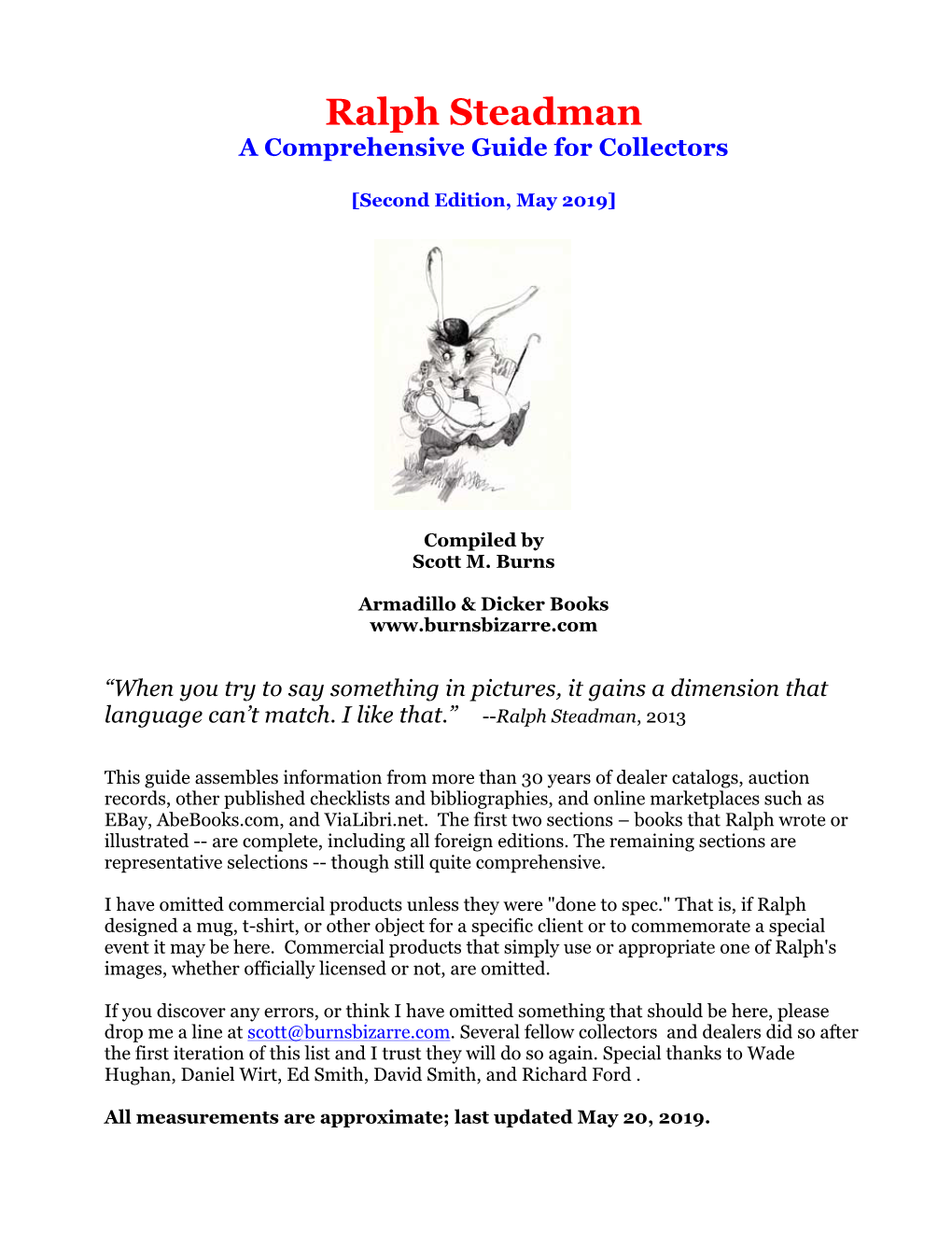 Ralph Steadman a Comprehensive Guide for Collectors