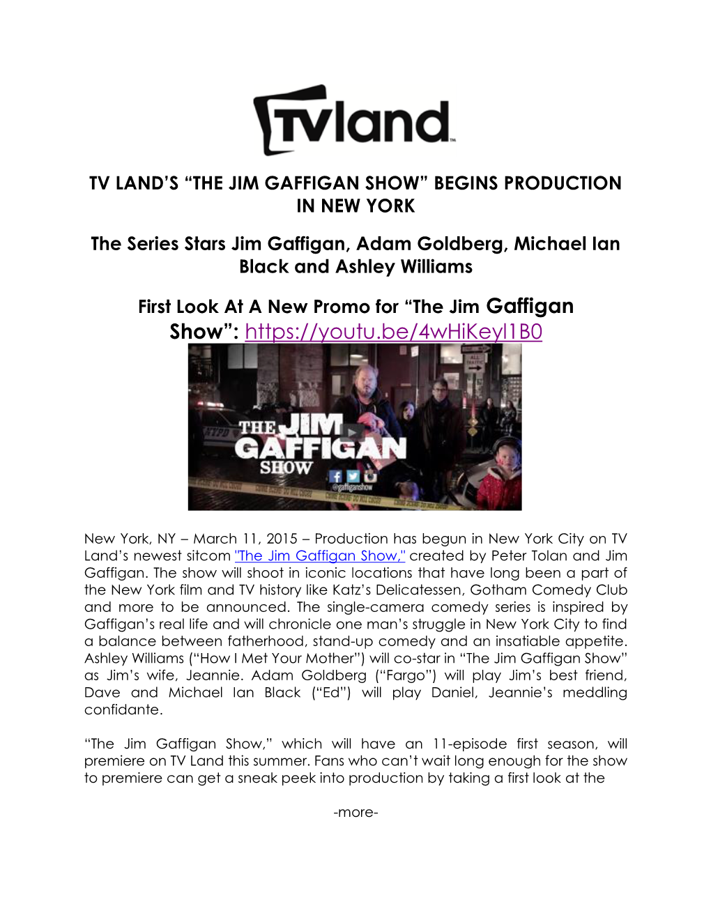 TV Land's “The Jim Gaffigan Show”