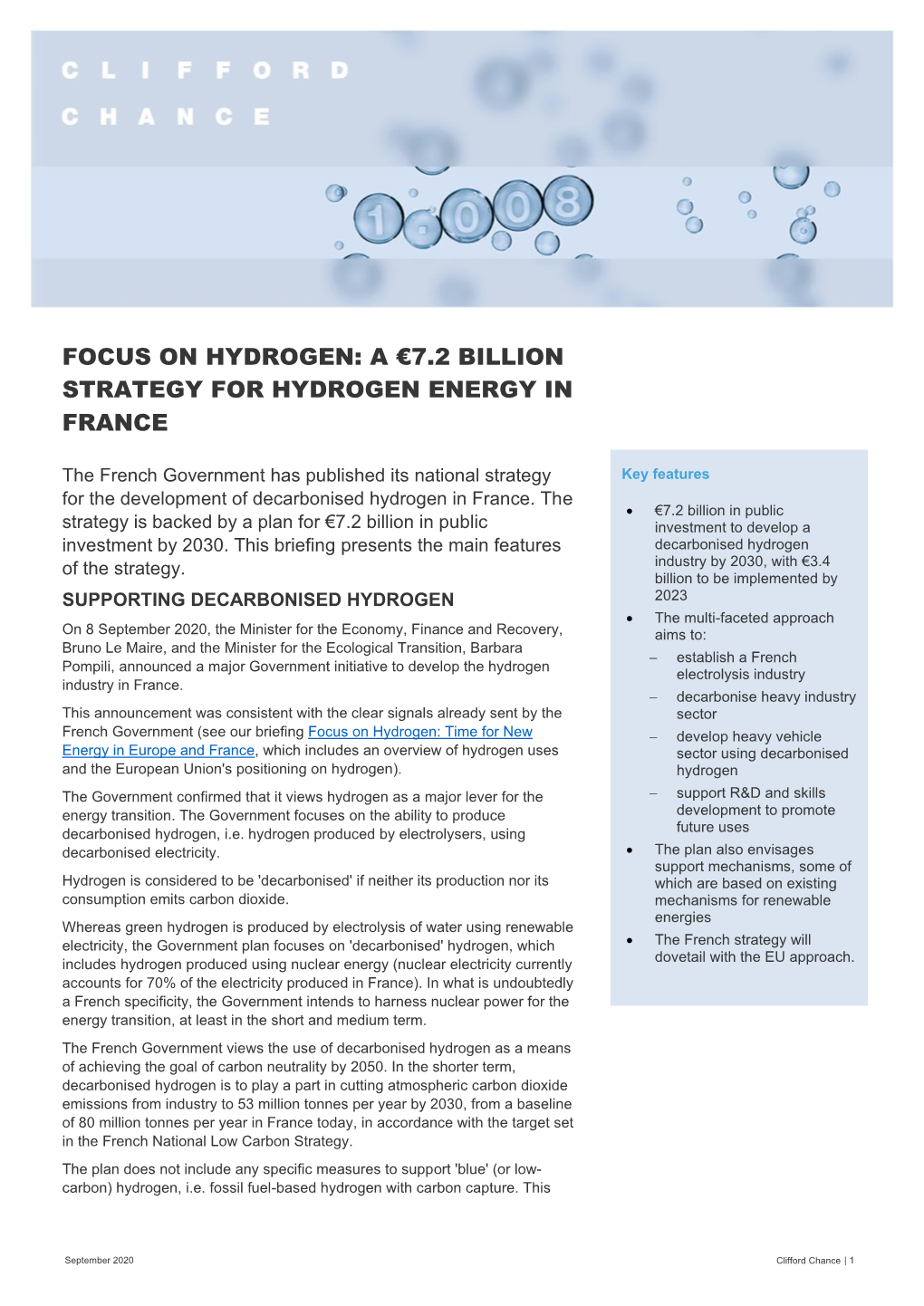 A €7.2 Billion Strategy for Hydrogen Energy in France