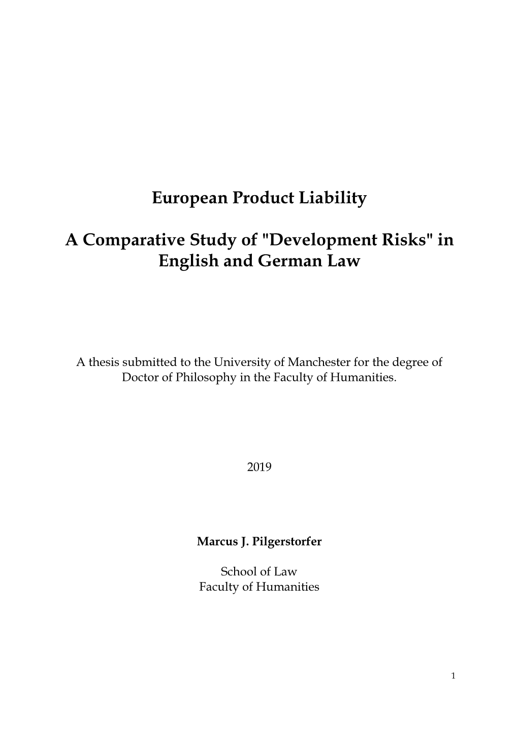 European Product Liability a Comparative Study Of