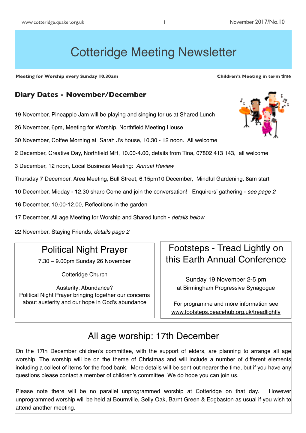 Cotteridge Meeting Newsletter