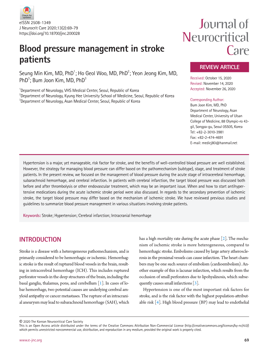 Blood Pressure Management in Stroke Patients